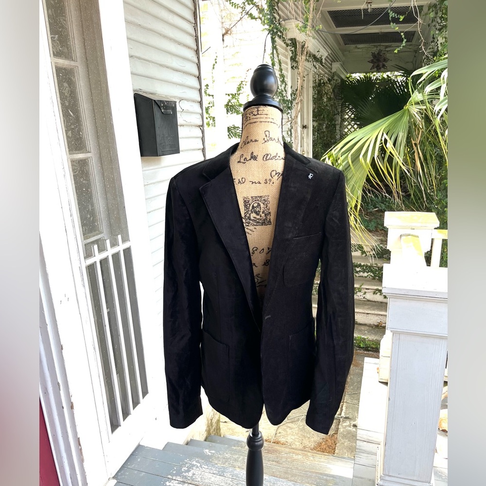 ✨RARE✨NWT JC Rags Men’s Black Velvet Blazer